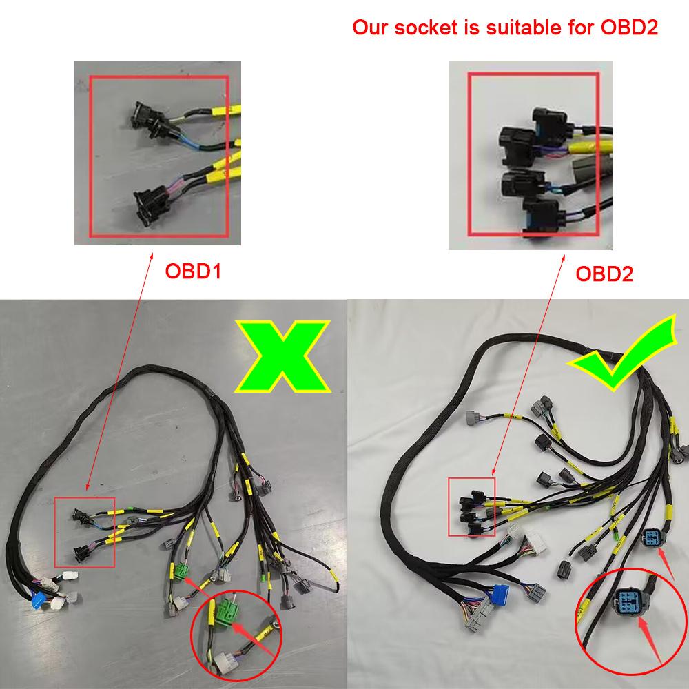Engine Wire Harness For Honda Civic Acura Integra OBD2 Tucked Budget B16 B18 D16
