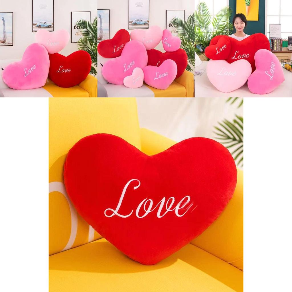 Adorable Love Heart Pillow With Super Soft Short Plush Customizable Design Various Sizes