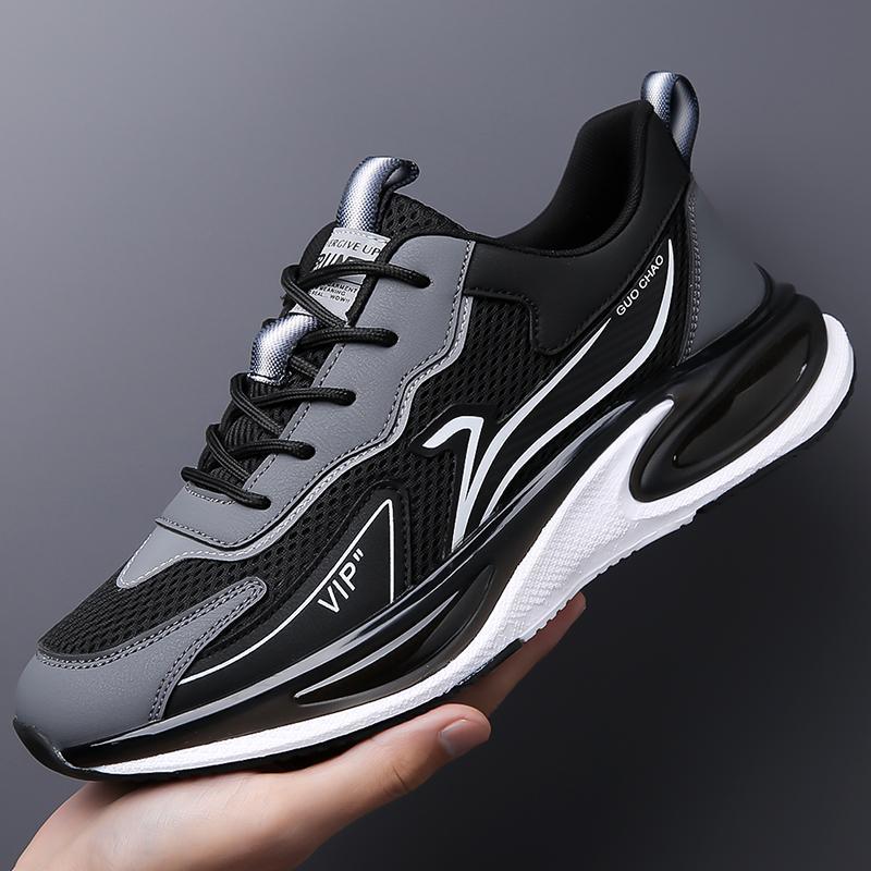 

2025 новая мода спортивная обувь мужская универсальная дышащая легкая мягкая подошва повседневная сетчатая мужская обувь кроссовки мужские 45 чёрный