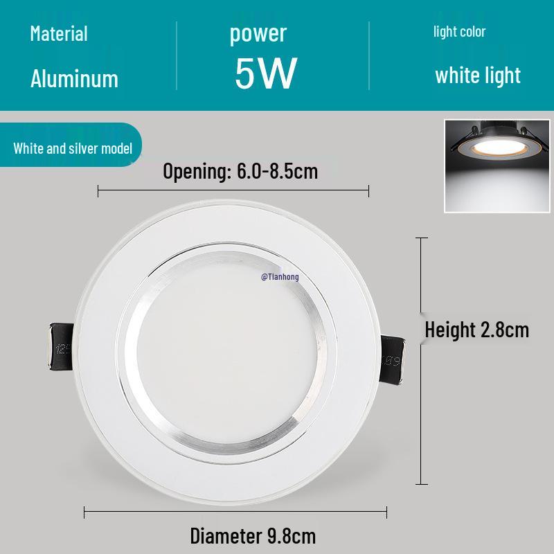 5W Dimmable Ceiling Downlight with 3-Color Settings