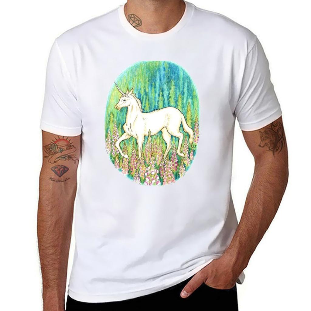 Unicorn Tshirt Classic Crew Neck Cotton Tshirt