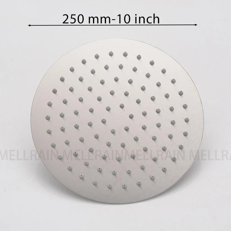 Brushed Rose Gold Rain shower head stainless steel Ultrathin water pressurize shower head in rose gold, Grey, brushed gold