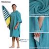 Winthome Sauna Poncho with Through-Pocket, Changing Surf Poncho, Quick-Dry Absorbent Warm Towel, Long-Sleeve Thick Microfiber, Unisex (Sax Blue)