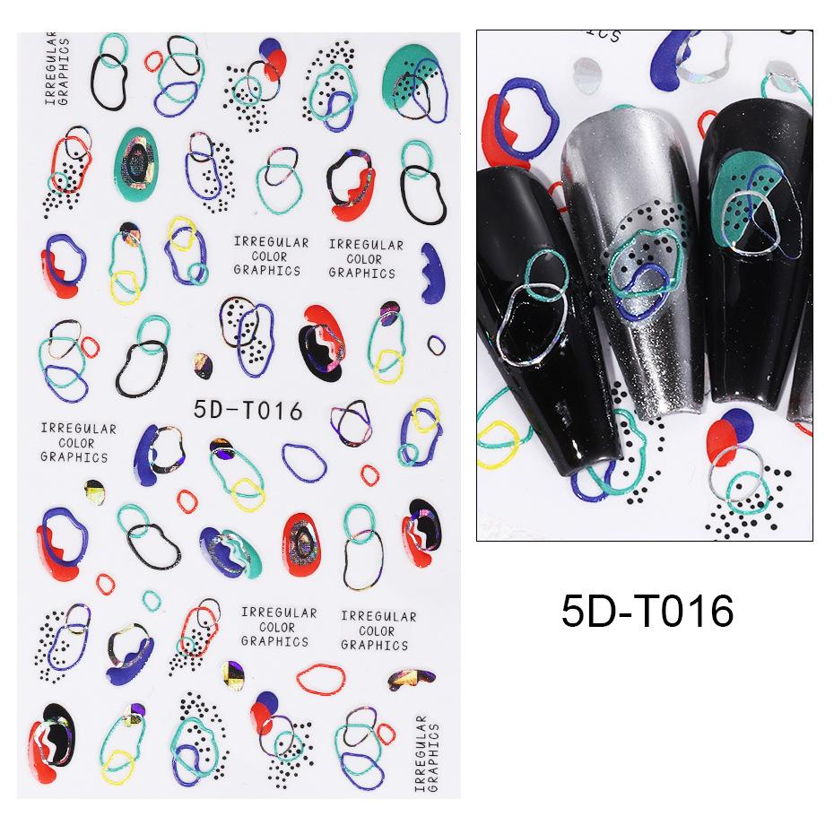 

5D Nail Art DIY Манікюр Декор Слайдери Рельєфні вигравірувані тиснені наклейки для нігтів Nail Art Sticker Decal