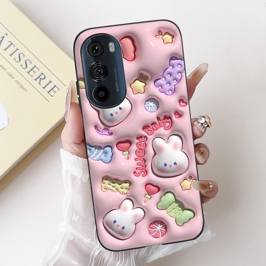 For Motorola Edge 30 Pro Case XT2201-1 Cover Lovely Panda Bowknot Silicone Shockproof Cover For Moto Edge Plus 2022 Edge30 Funda