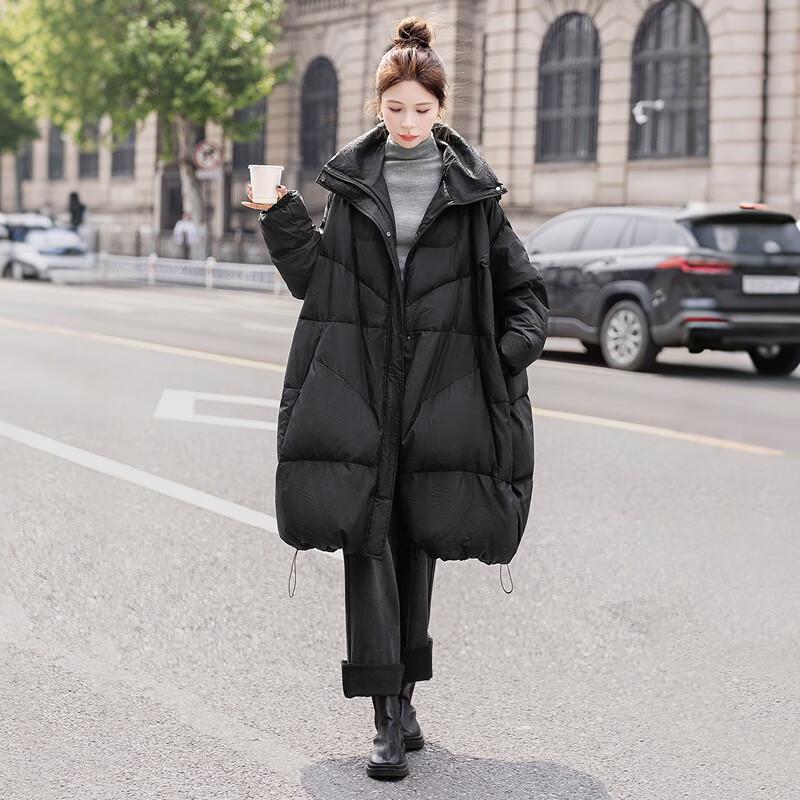 Sibaishe Women's Hooded Oversized 90% Down Jacket