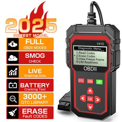 OBDII EOBD Read/Clear Fault Code OBD2 Code Reader ELM 327 V410 Car Diagnostic Tools OBD2 Scanner Digital Display Auto Engine System Detection