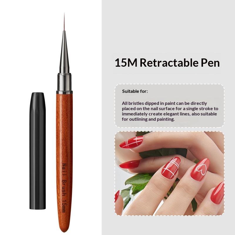 Nail Art Liner Brush Detail Brush Wood Handle Drawing Painting Pen UV Gel Extension Carving Pen Manicure Tool