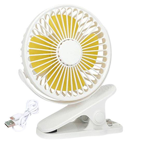 Desktop Fan Clip Type USB Powered/Rechargeable 360 Degree Rotatable Small 3 Speeds Low Noise Large Airflow Mini Fan Home Supplies