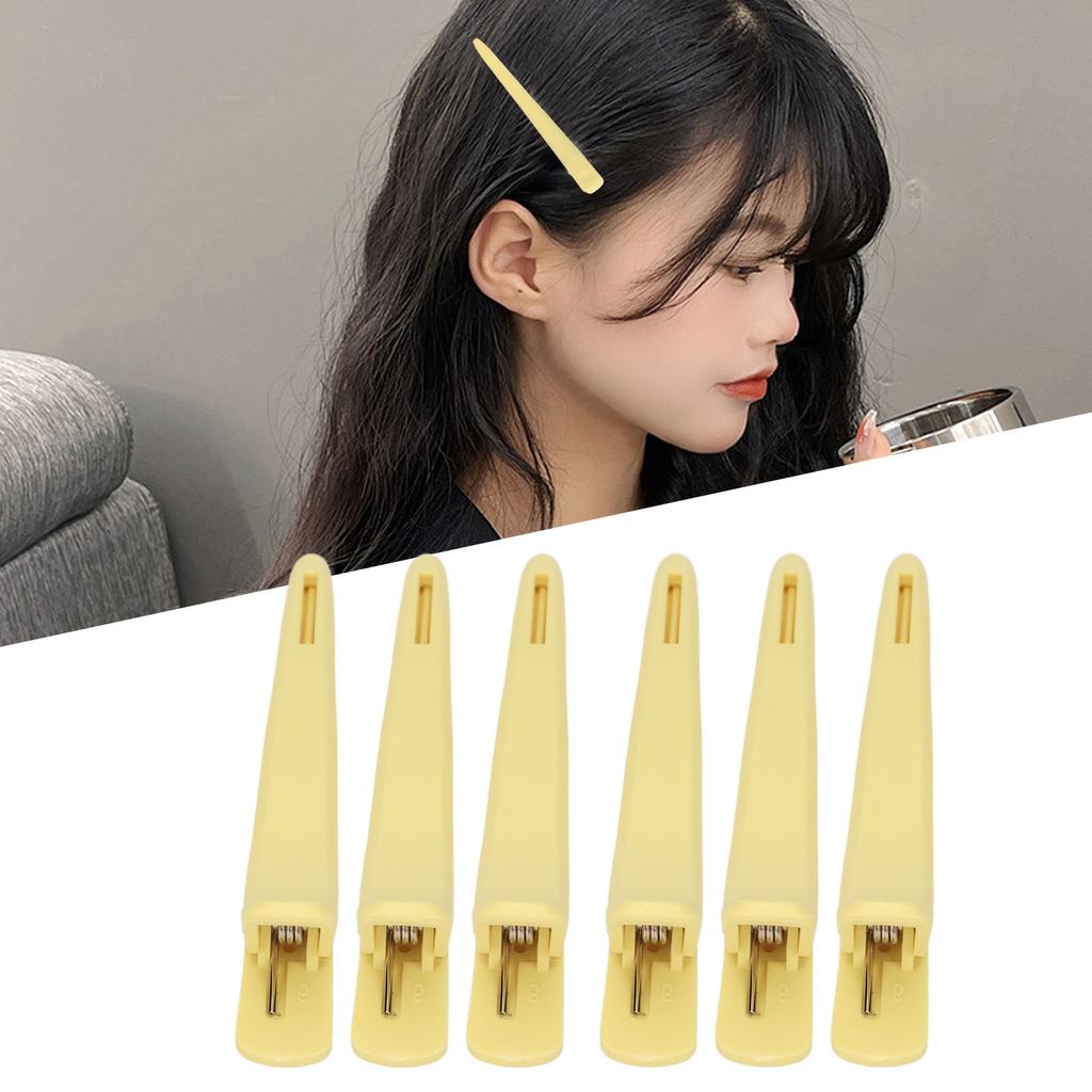 6 Stück Gelbe Haarabteilklammern Fester Halt Styling Haarschnitt Friseurbedarf Entenschnabel-Haarklammer für Salon