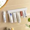 Wall Mounted Toothpaste Squeezer Holder for Bathroom Storage No Drilling Installation for Face Wash and Toothpaste Organizer Shelf
