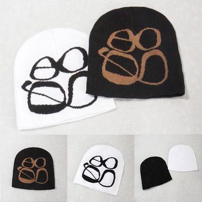 Women's Hats Fashion European Glasses Pattern Knitted Men's American Hat Double