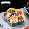 ZISIZ Rotatable Divided Serving Tray with Drain