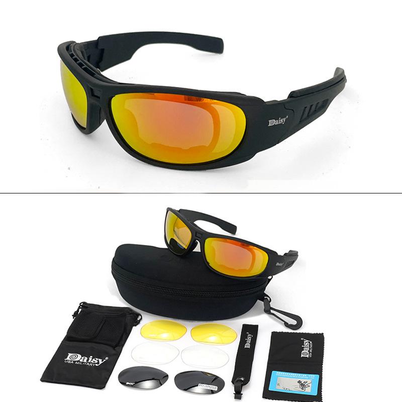 Daisy C6 Taktische Brille zum Schießen, Sportbrille für den Außenbereich, winddicht, sanddicht, explosionsgeschützte Schutzbrille, Sonnenbrille