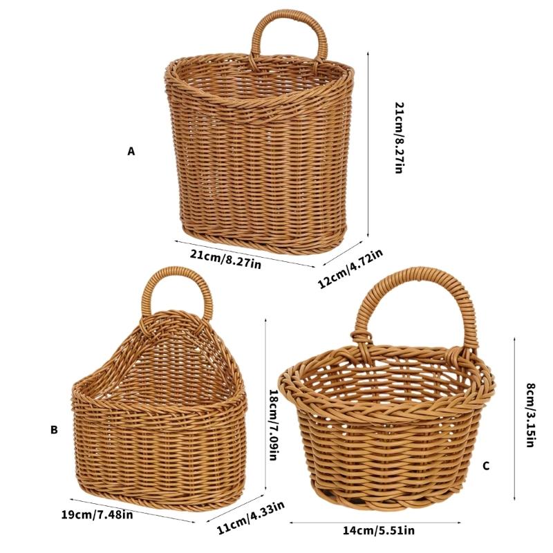 Light weight Durability Woven Willows Wall Mounted Hanging Planter Basket For Home Gardens Decoration