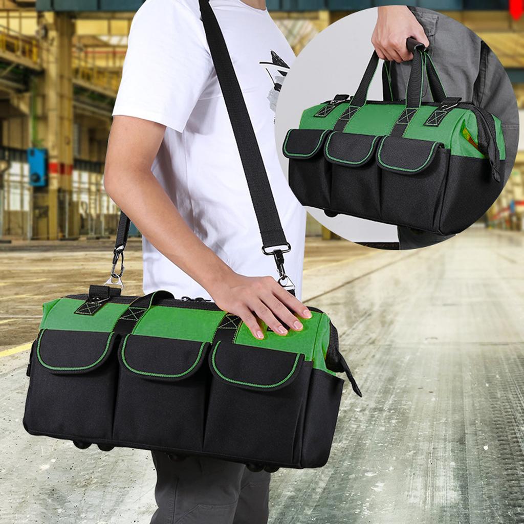 13/17/19inch Wide Mouth Tool Bag Large Capacity Tool Bags for Men Portable Home Tool Organizer Storage Handbag for Screwdriver