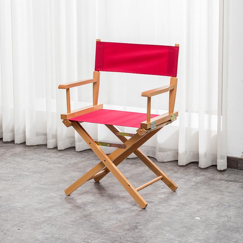 Klappbarer Regiestuhl aus Massivholz mit Segeltuchsitz und -lehne: Ideal für Bar, Büro, Make-up, Angeln, Outdoor und Freizeit.