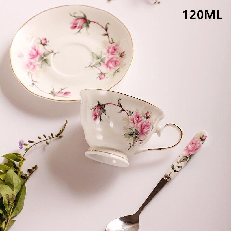 Noble Ceramic Teapot 500ML Teacup 120ML Pink Camellia Coffee Pot Home High Grade Porcelain Kettle Jug Party Cafe Teaware Tea Pot