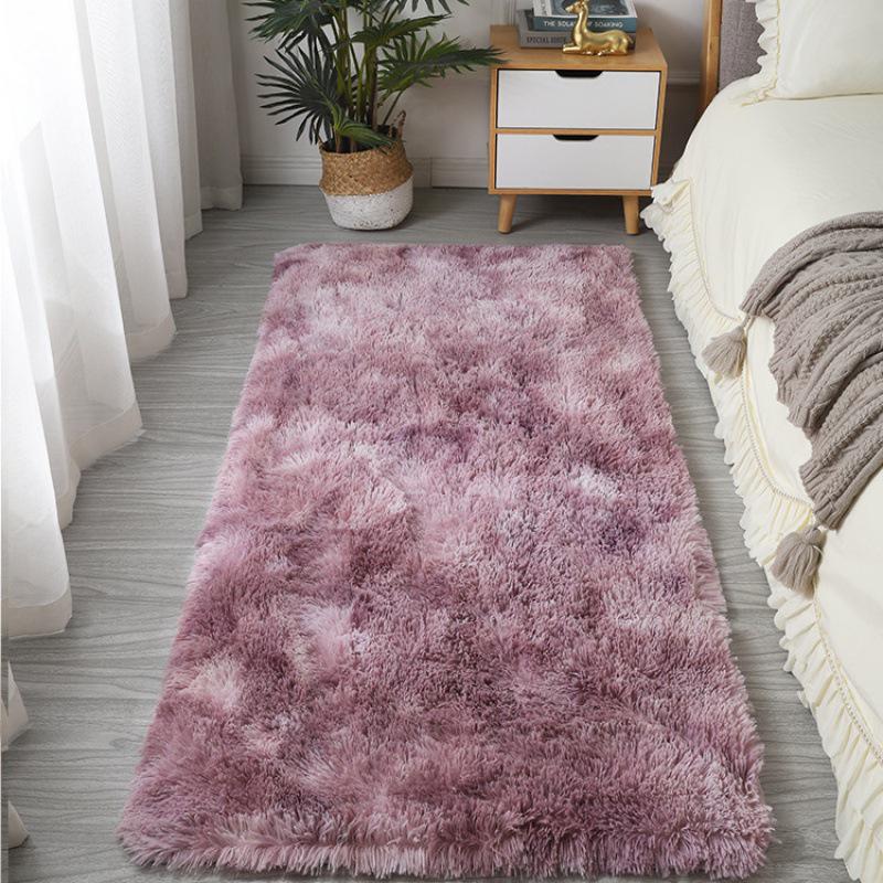 Nordic Silk Wool Tie-Dye Plush Carpet - Bedroom & Living Room Rug