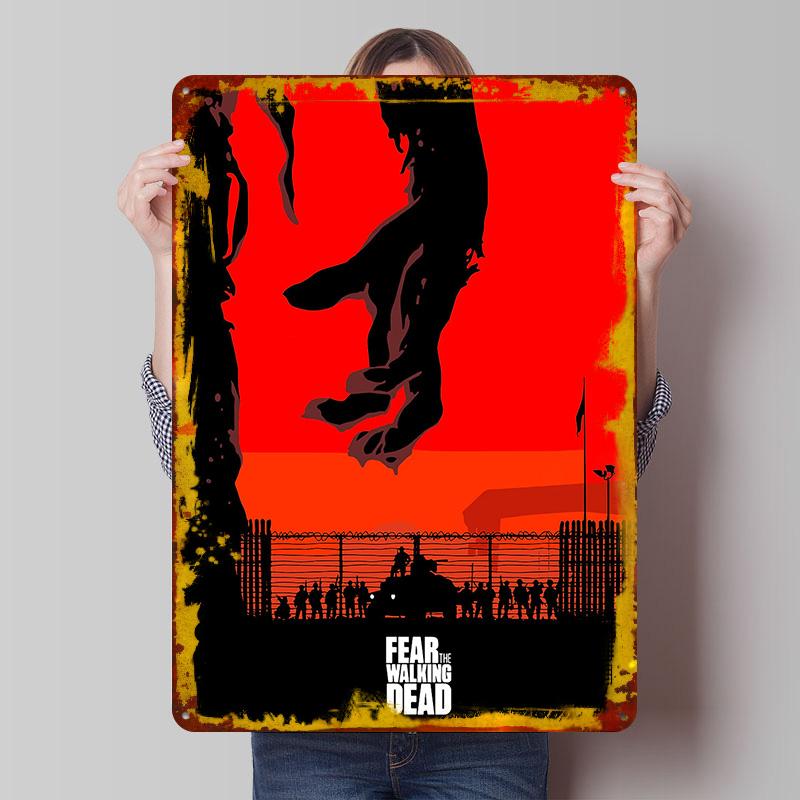 Fear the Walking Dead Kunst Metallposter Personalisierte Wandkunst Retro Vintage Blechschilder zur Dekoration Zuhause Dekorationsartikel Zimmer