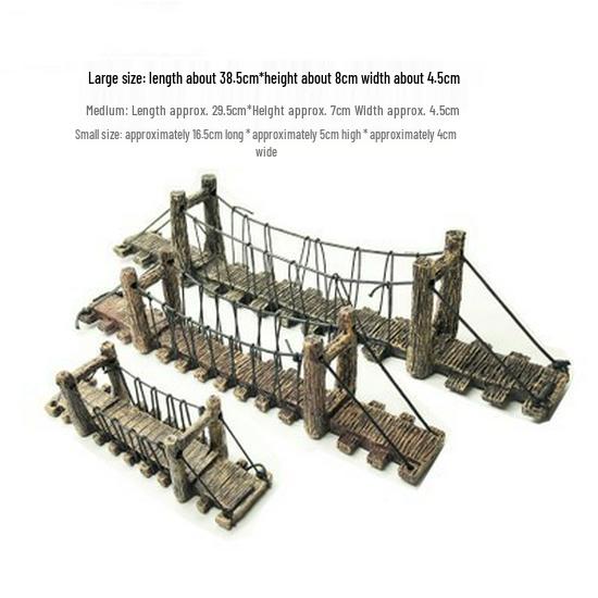 Artificial Rockery and Bridge Decoration Set for Fish Tank