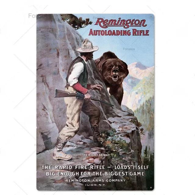 Hunting Tin Sign Plaque Metal Vintage Retro Metal Sign Wall Decor for Man Cave Gun Shop Decorative Metal Plate Hunter Gift