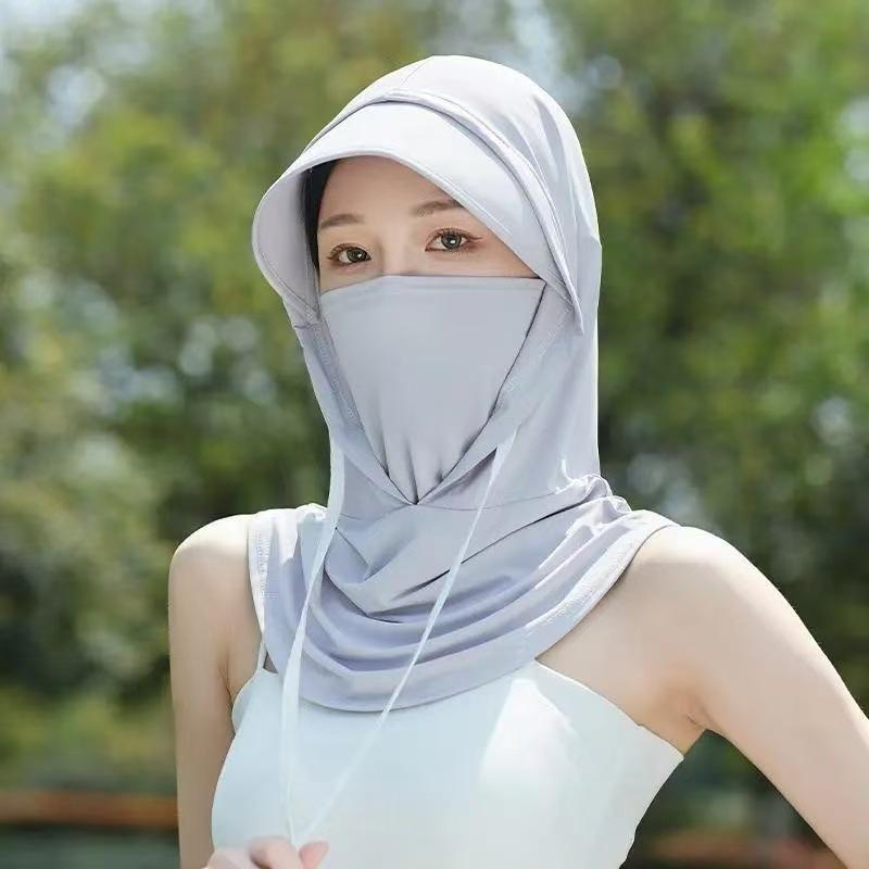 Unisex Summer UV Protection Mask Hat with Integrated Neck & Face Shield for Cycling