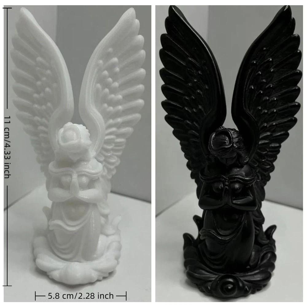 3D-gedruckte Engelsfigur Exquisite geflügelte Skulptur Schutzengel-Statue Schlafzimmerdekoration
