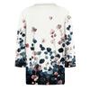 Women's Fashion Casual Round Neck 3/4 Sleeve Loose Printed T-Shirt Ladies Top