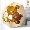 Rilakkuma, Friends Automatic Open/Close Umbrella-Cute Umbrella with Cute Design, Portable 3-Fold Compact Umbrella for Men & Women, Halloween