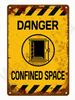 A Collection of Vintagestyle Industrial Warning Signs Echoing the Warnings of Hazards In the Retro Era