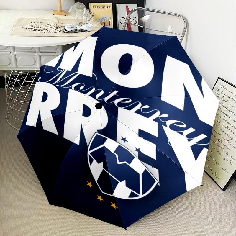1PC C.F.Monterrey Football Crest Art Printed Umbrella Folding Umbrella, Automatic Umbrella 8-Frame for Travel, Camping Fan Gifts Christmas Gifts