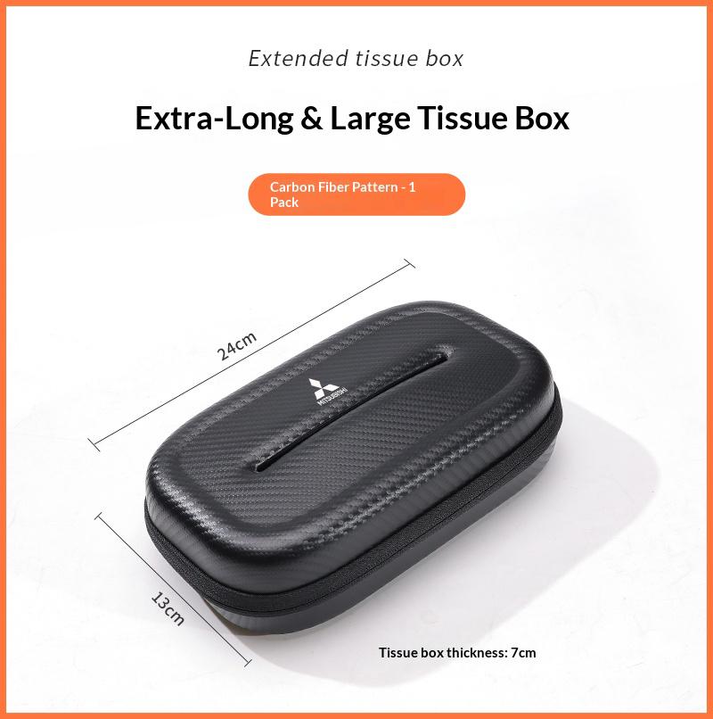 

Car 3D stereoscopic Extra-Long & Large tissue box For Mitsubishi ASX Colt L200 Lancer EX Outlander Pajero Ralliart Triton Delica