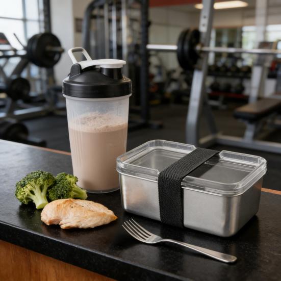 Nerezový obědový box s průhledným víkem Vhodný do mikrovlnné trouby a myčky Nádoba na přípravu jídla odolná proti vytečení Přenosný bento box do kanceláře školy