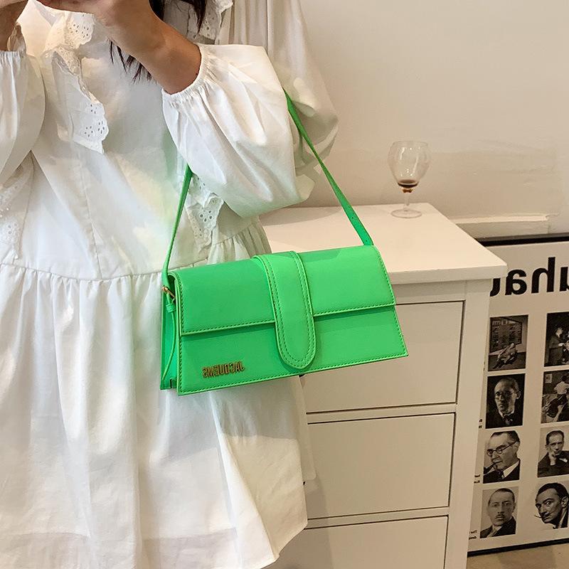 Fashion French Niche Texture Underarm Women's Bag Pure Colour Tote Shoulder Small Square Bag