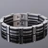 Schmuckzubehör Herrenarmband Herren 13MM 9" Edelstahl & Schwarze Silikonarmbänder für Mann am Handgelenk
