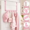 Pink Metal Hook Rack 5 Hooks Pink Bow Hooks Coquettish Over The Door Hooks  Bedroom Decor