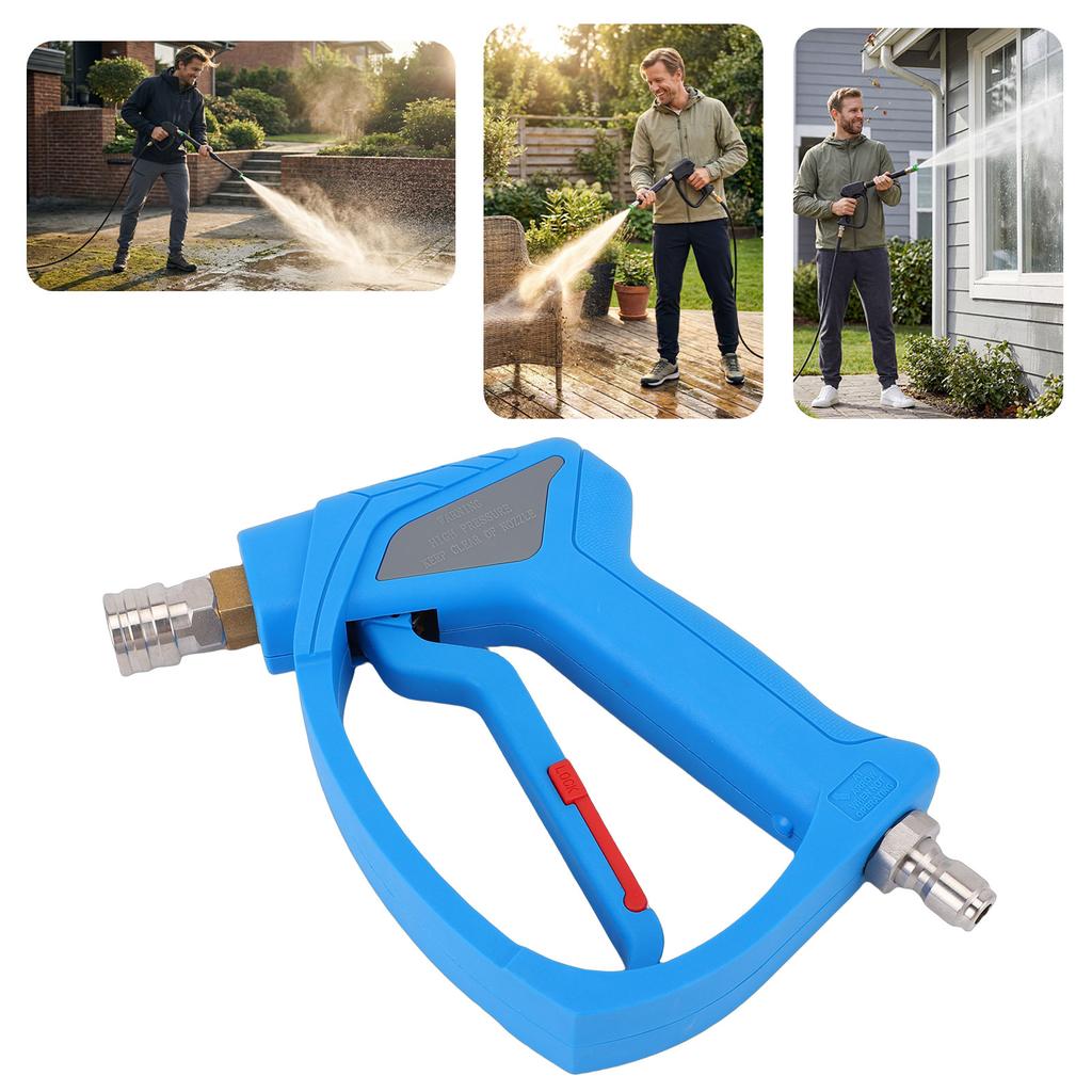 Short Pressure Washer   4080 PSI High Pressure Spray   With 1Celsius4 Inch Quick Connector M22-14mm Thread 2 Adapters 1 Nozzle