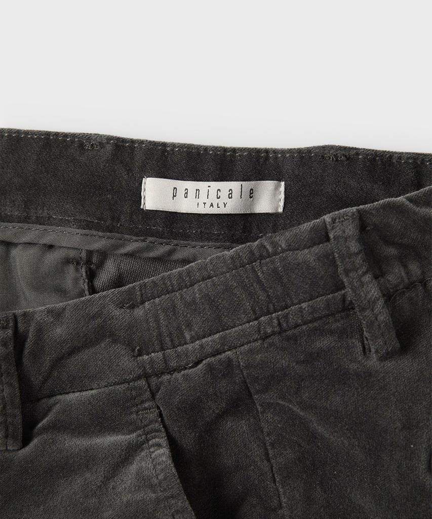 PANICALE Charcoal Regular Slim Fit Velvet Pants