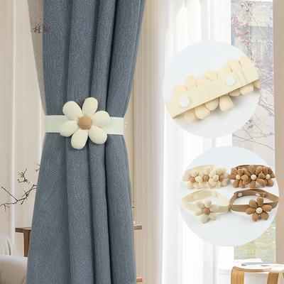 Elegante 8 cm florale Vorhang-Raffhalter, elastische Raffhalter, Fensterbehandlung, dekoratives Blumenvorhang-Zubehör