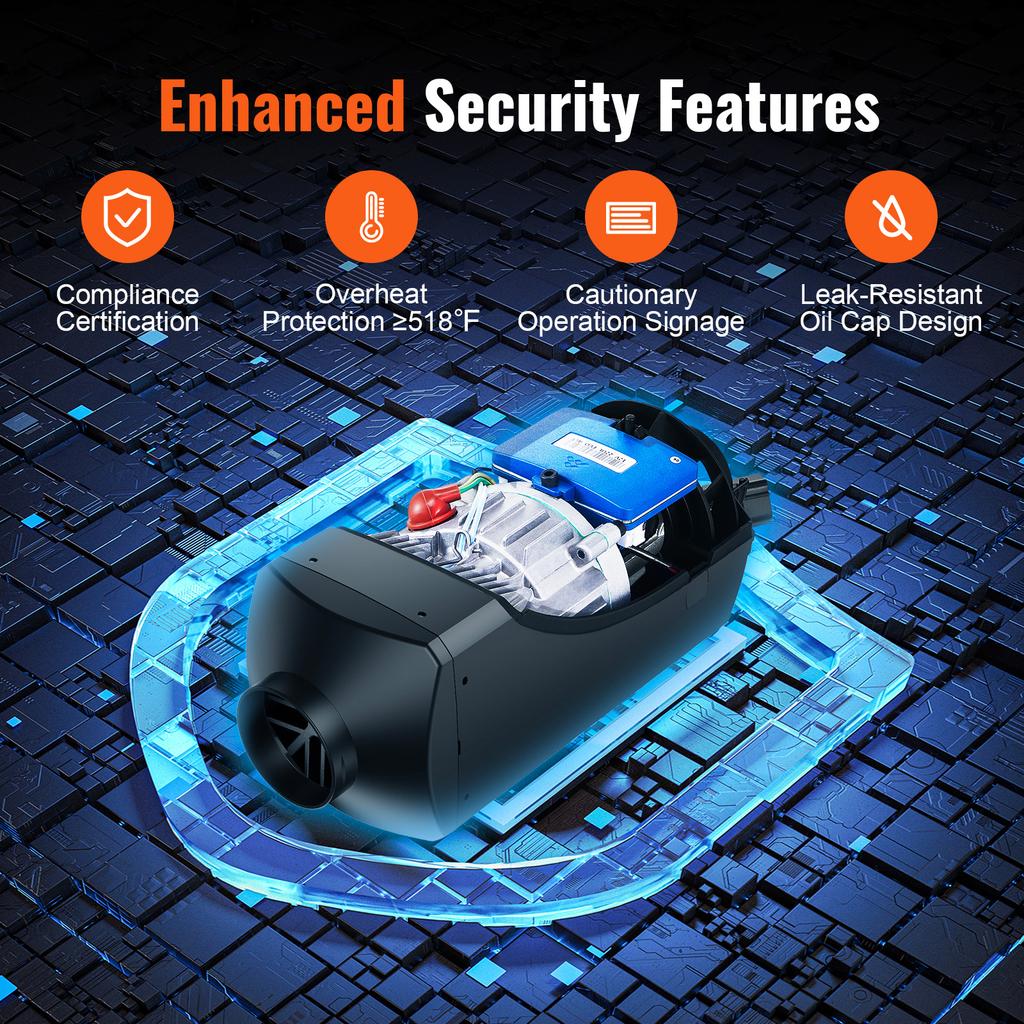 SucceBuy Bluetooth Diesel Air Heater 12V 2KW Diesel Heater with Remote Control and LCD Diesel Parking Heater for RV Trailer Boat