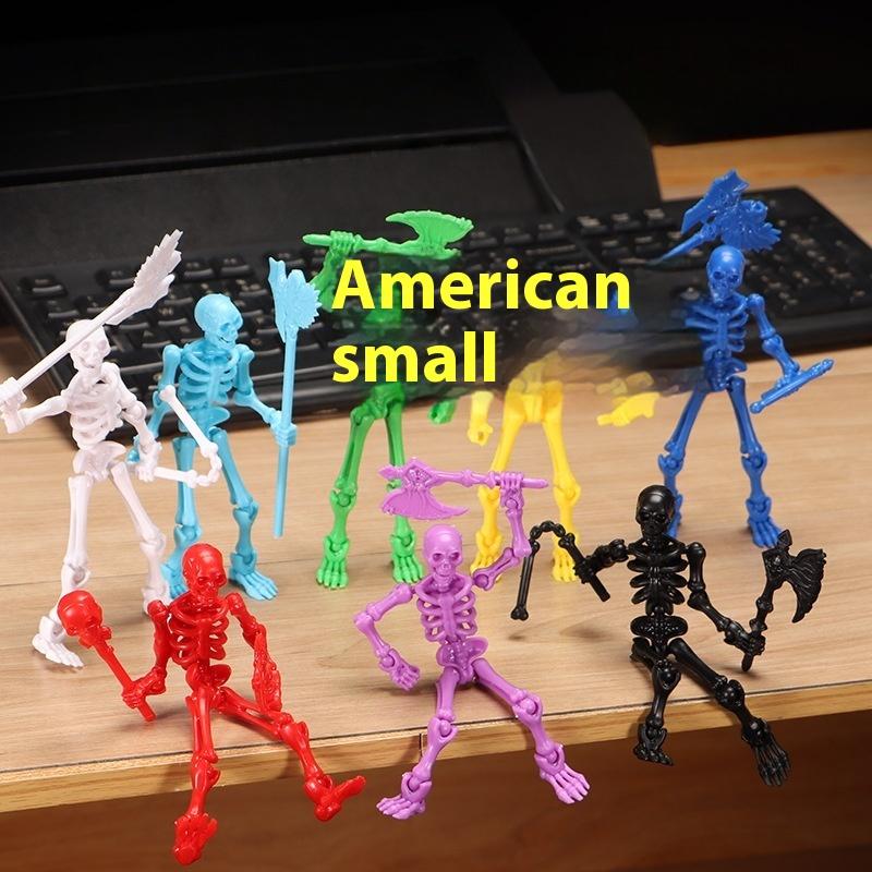 1 Set Multi-Articulable Skull And Bone Puppet Decoration Action Figures Three-Dimensional Skull Model Assembly Toy Gift