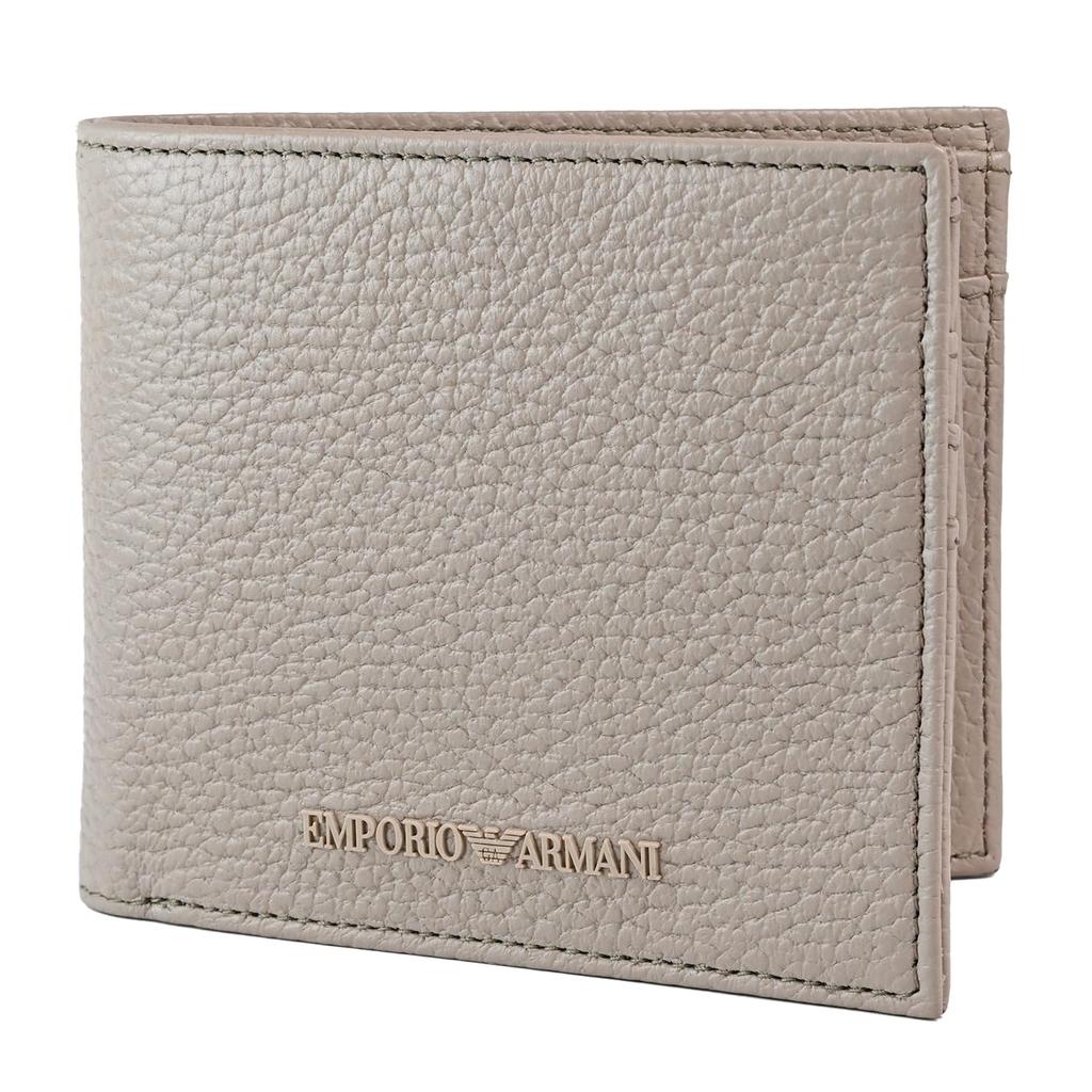 Emporio Armani Leather Wallet with Eagle Logo and Coin Colors U6168 Men's Bi-fold Purse, Spring/Summer 2025, Greige, Y4R167, Y068E, [Used]