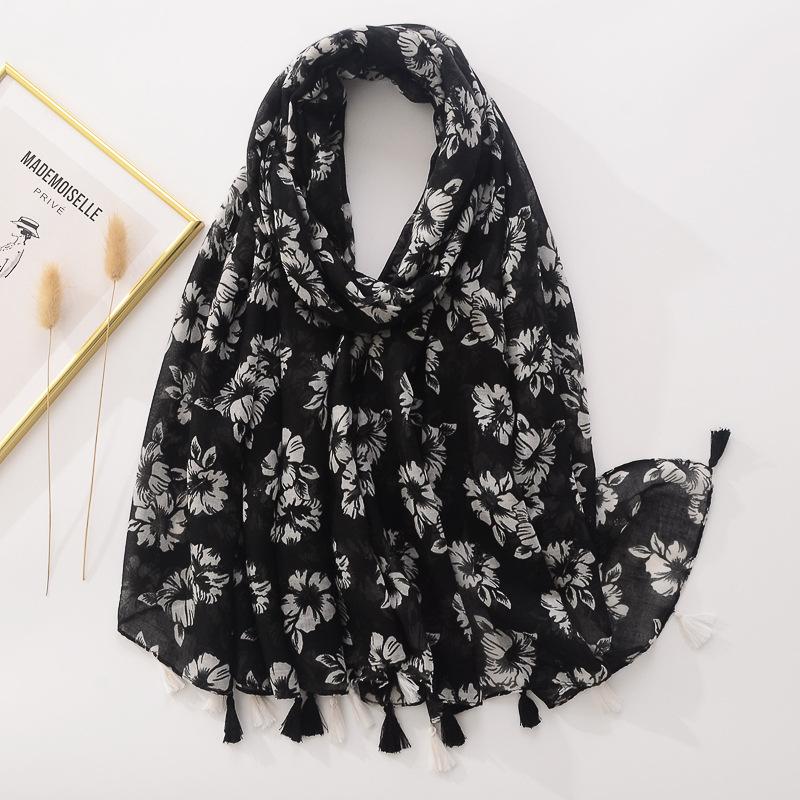 Fashion Wave Striped Patchwork Tassel Viscose Shawl Scarf Lady Print Pashmina Stole Wrap Snood Bufandas Muslim Hijab Sjaal