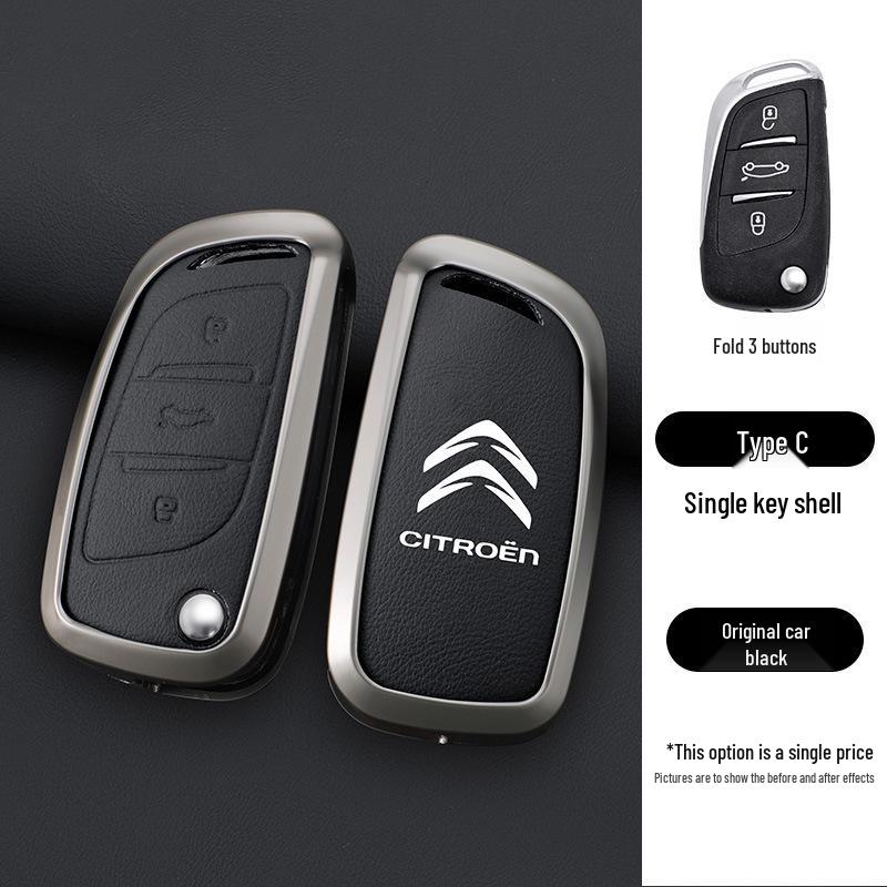 Pouzdro na klíče Citroen pro C4/C5 (2011-2013) Modely - Sklápěcí kovová přezka na skořápku