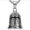 Vintage Cross Wings Angel Guardian Bell Motorcycle Necklace for Men Fashion Charm Bell Pendant Rider Jewelry Gift