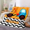 Custom Name excavator Theme Printed Blanket - Perfect for Couch, Bed, Travel & Outdoor Use | Machine Washable, Cozy & Durable.