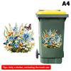 Sunflower Trash Can Stickers Floral Wheel Trash Can Stickers Self-Adhesive Waterproof Pvc Decals For Walls Bathroom Home Decor