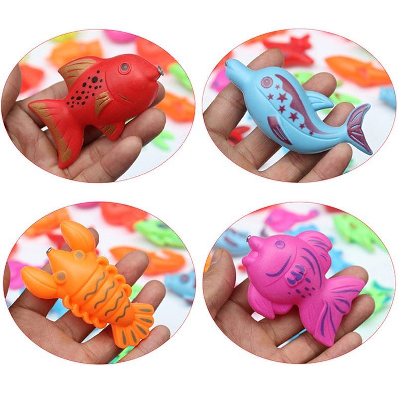 5 Pcs Fishing Toy Fish Rod Kids Toddler Children Play Bath Magnetic Game Toys