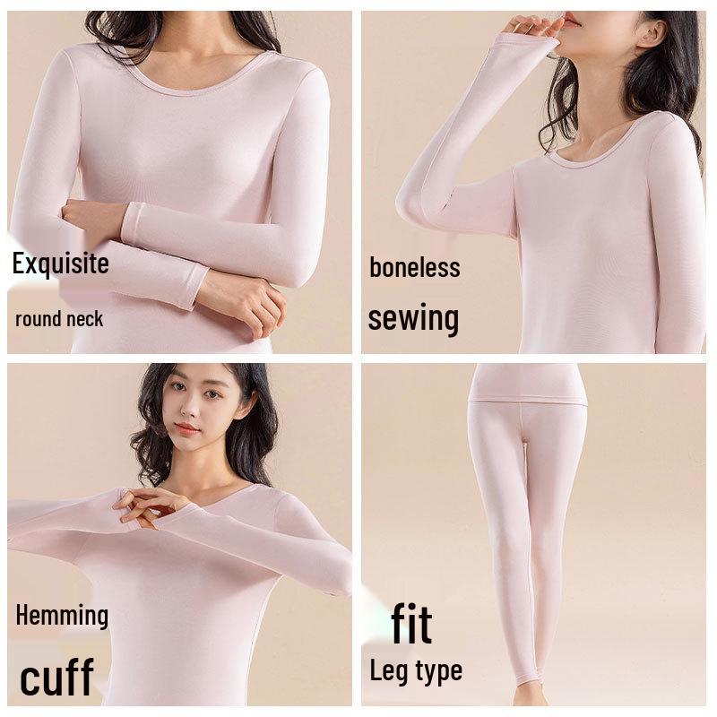 Class A Women's Antibacterial 80-Count Lenzing Modal Warm Base Layer Set - 220g Autumn Underwear & Trousers